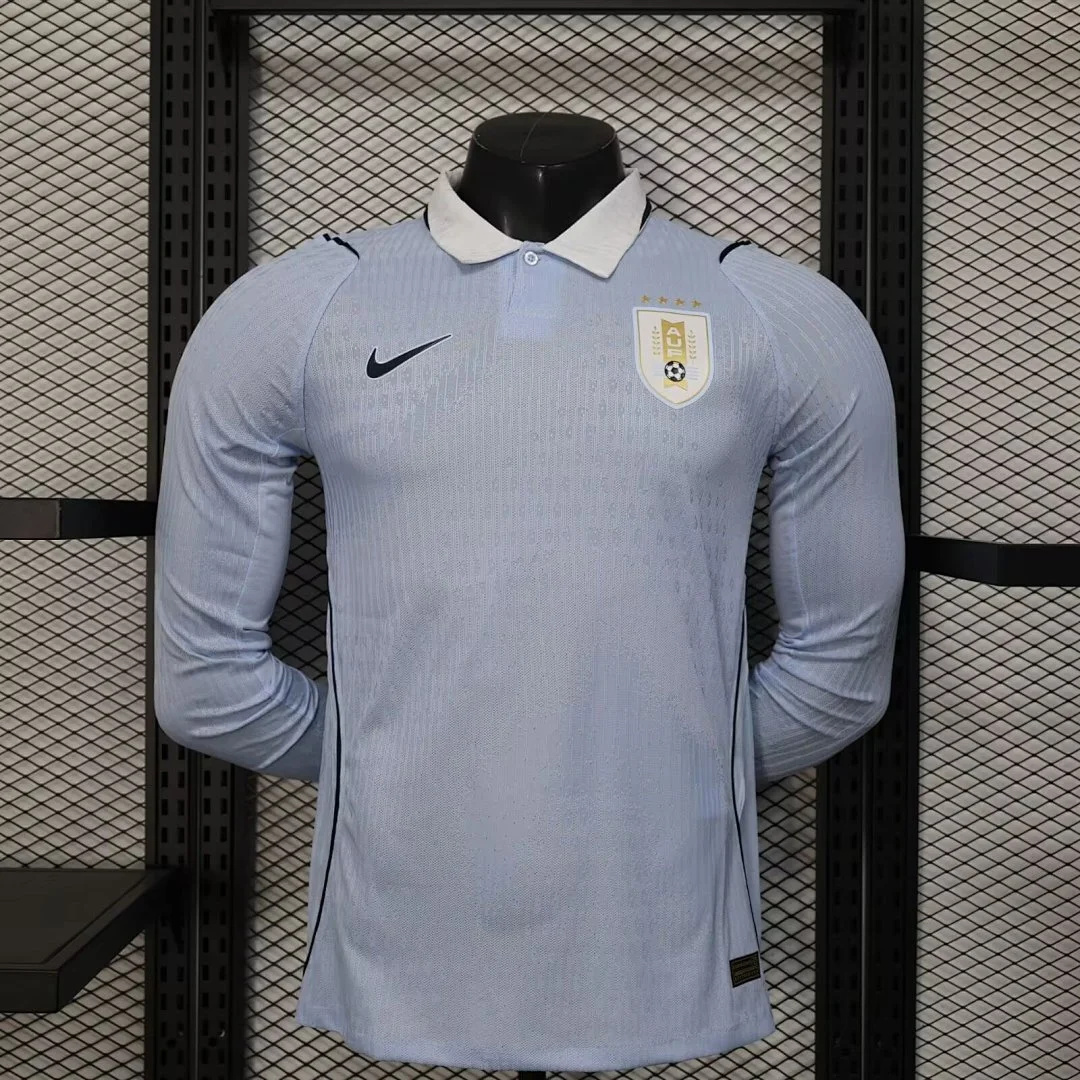 World Cup 2026 Uruguay Team Home Long Sleeves Football Jersey Player Version