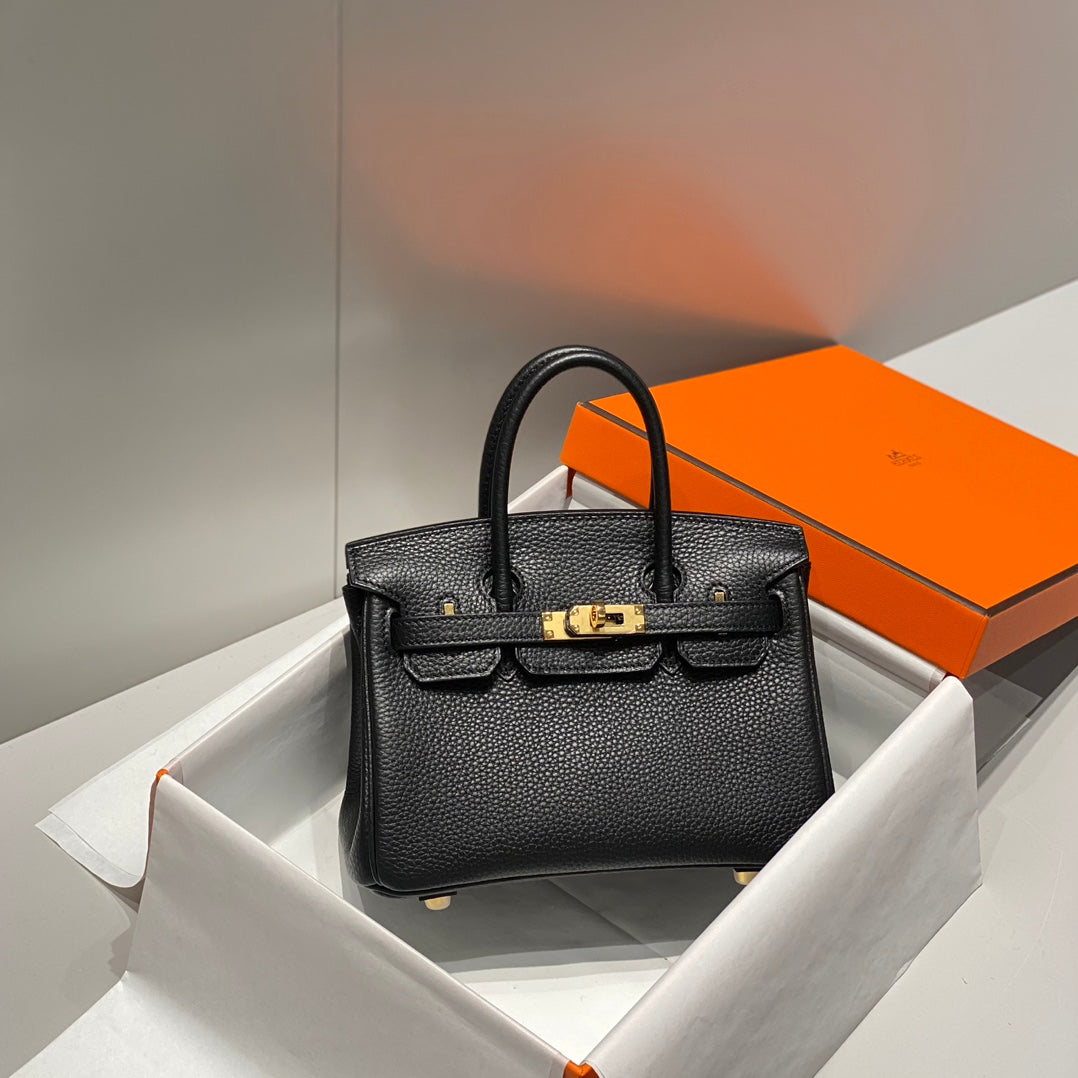 Hermes Birkin 20Cm Black Togo Leather Gold Hardware