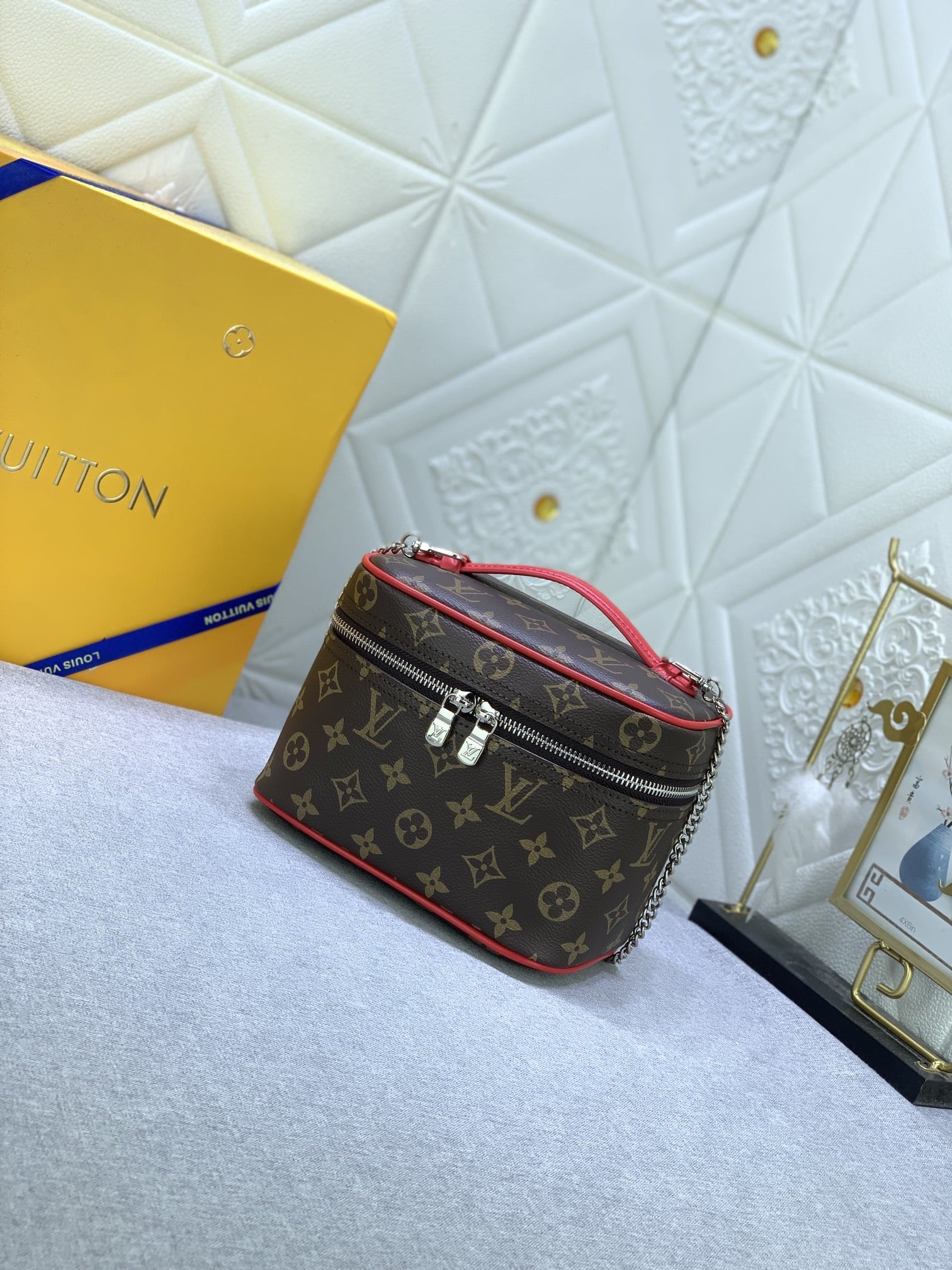 Louis Vuitton Nice Mini Monogram Canvas Red 20Cm M46766