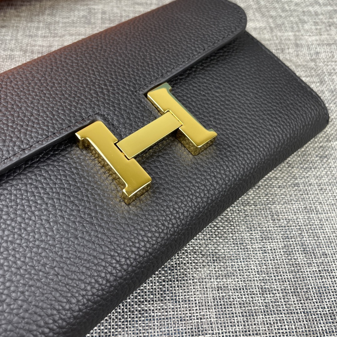 Hermes Constance Wallet Epsom Leather Gold Hardware In Black 20cm