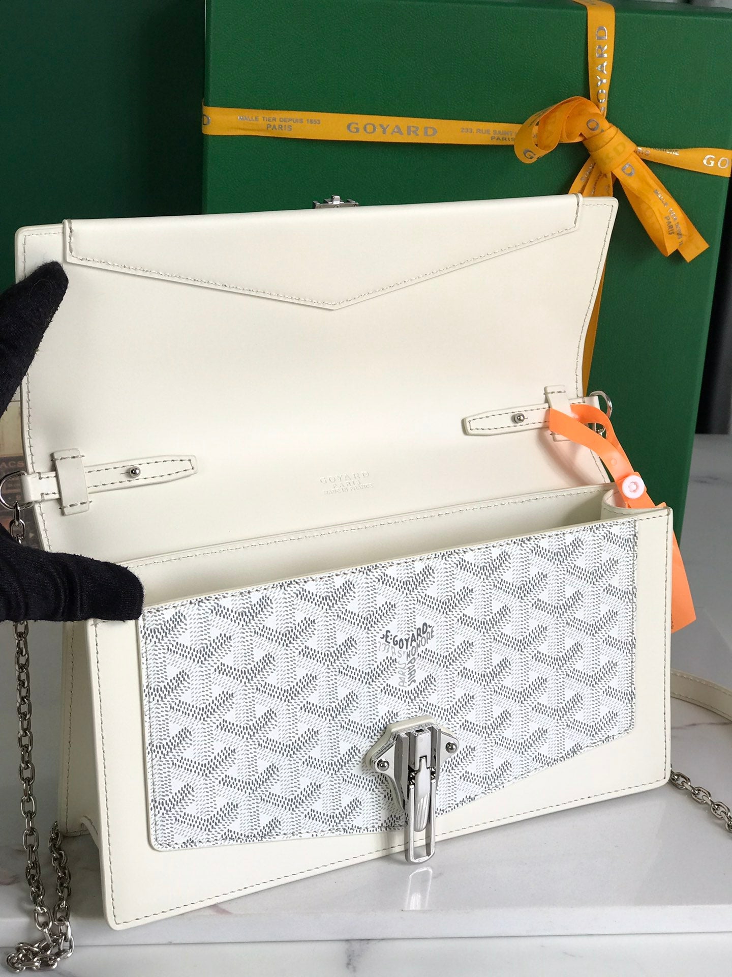 Goyard Duchesse Marie-Caroline Bag 25cm White Goyardine Canvas And Smooth Calfskin