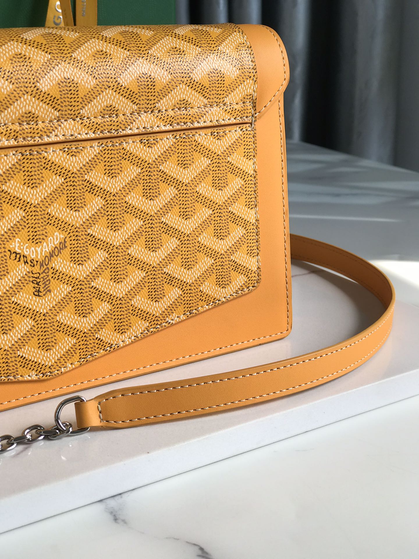 Goyard Duchesse Marie-Caroline Bag 25 Cm Yellow Goyardine Canvas And Smooth Calfskin