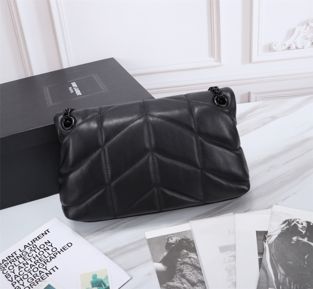 Saint Laurent Puffer Small Chain Bag In Quilted Black Noir 5774761El081000