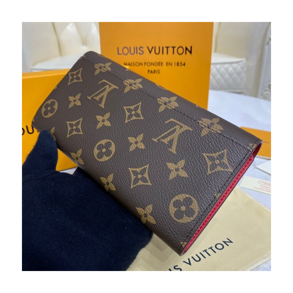 Louis Vuitton Monogram Cavas Sarah Wallet Red