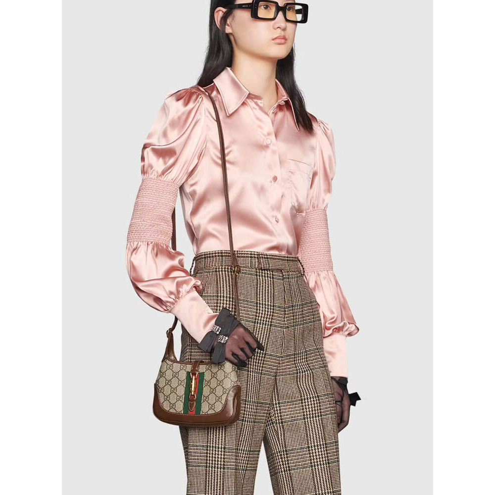 Gucci Jackie 1961 Mini Shoulder Bag in GG Canvas 19cm