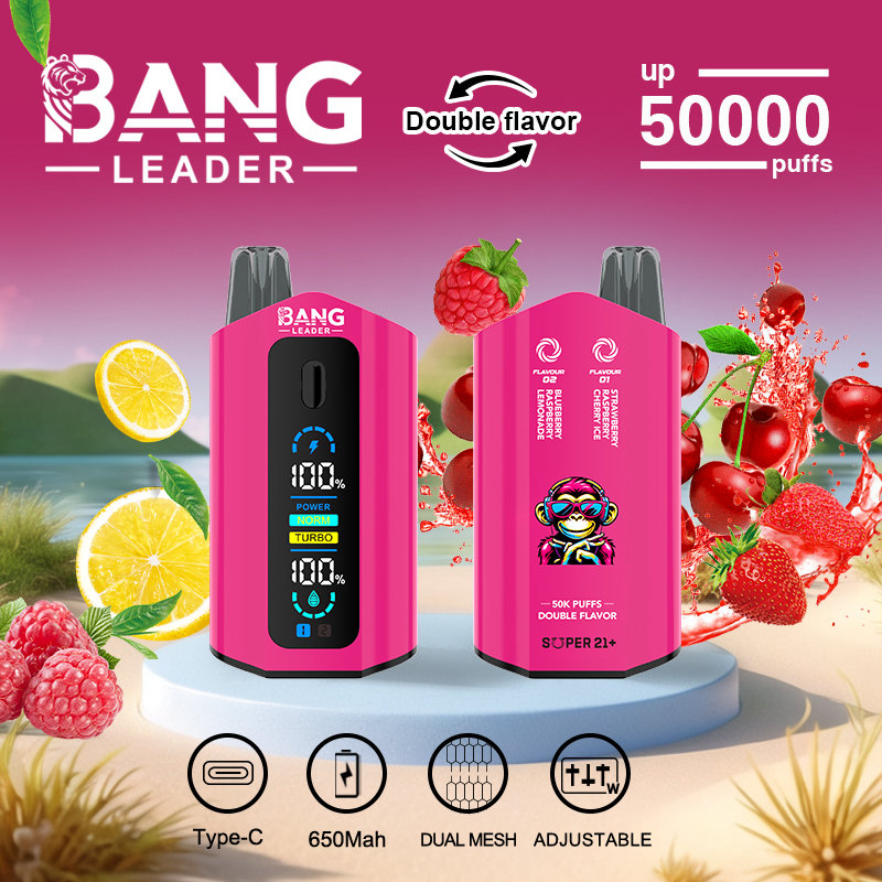Bang Leader 50K Puffs 2-in-1 Prefilled Vape | Dual Flavor, Adjustable Wattage,  Rechargeable