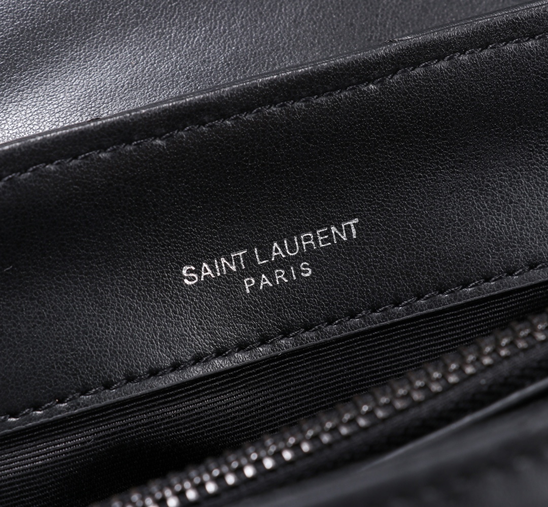 Saint Laurent Loulou Small Chain Bag In Matelasse Y Black Noir 23Cm
