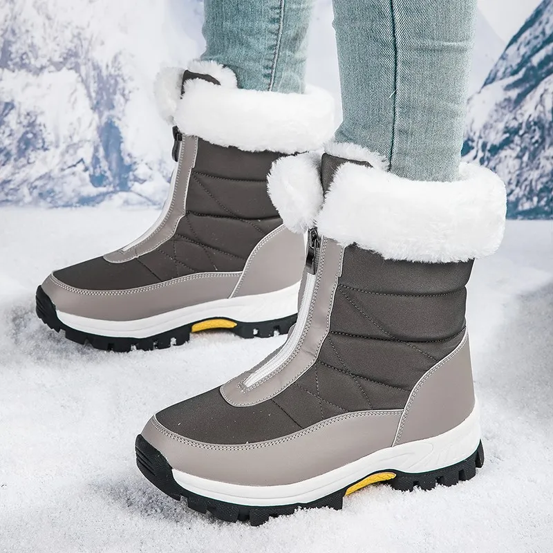 Winter Shoes Waterproof Boots Women Snow Boots Plush Warm Ankle Boots For Women Female Cotton Shoes Booties