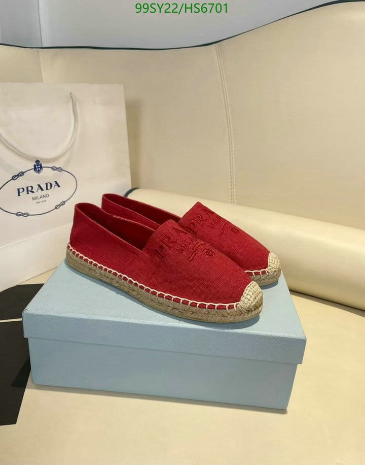 Prada Linen Espadrilles Red