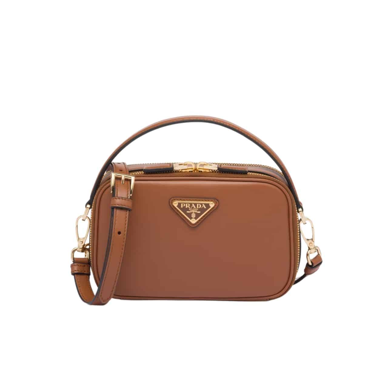Prada Odette Leather Mini Bag Brown 18Cm