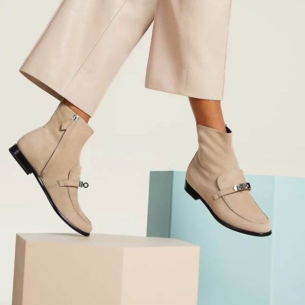 Hermes Kelsy Ankle Boot Beige Camel