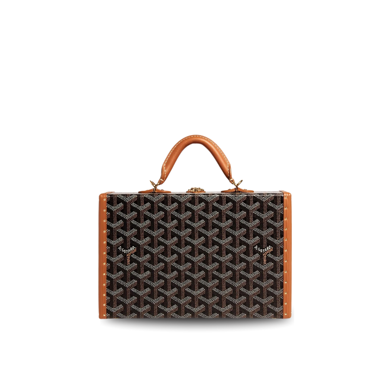 Goyard Grand Hôtel Trunk Bag 24.5cm Cm Black Goyardine Canvas And Tan Calfskin