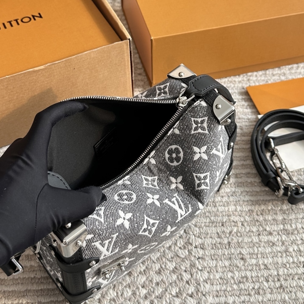 Louis Vuitton MM Side Trunk Bag Denim Gray 23Cm M21460