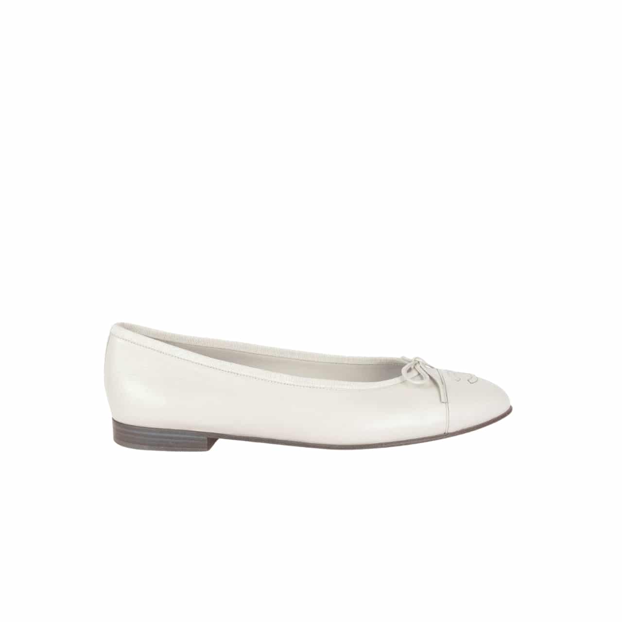 Chanel Classic Women’S Ballet White Sandals