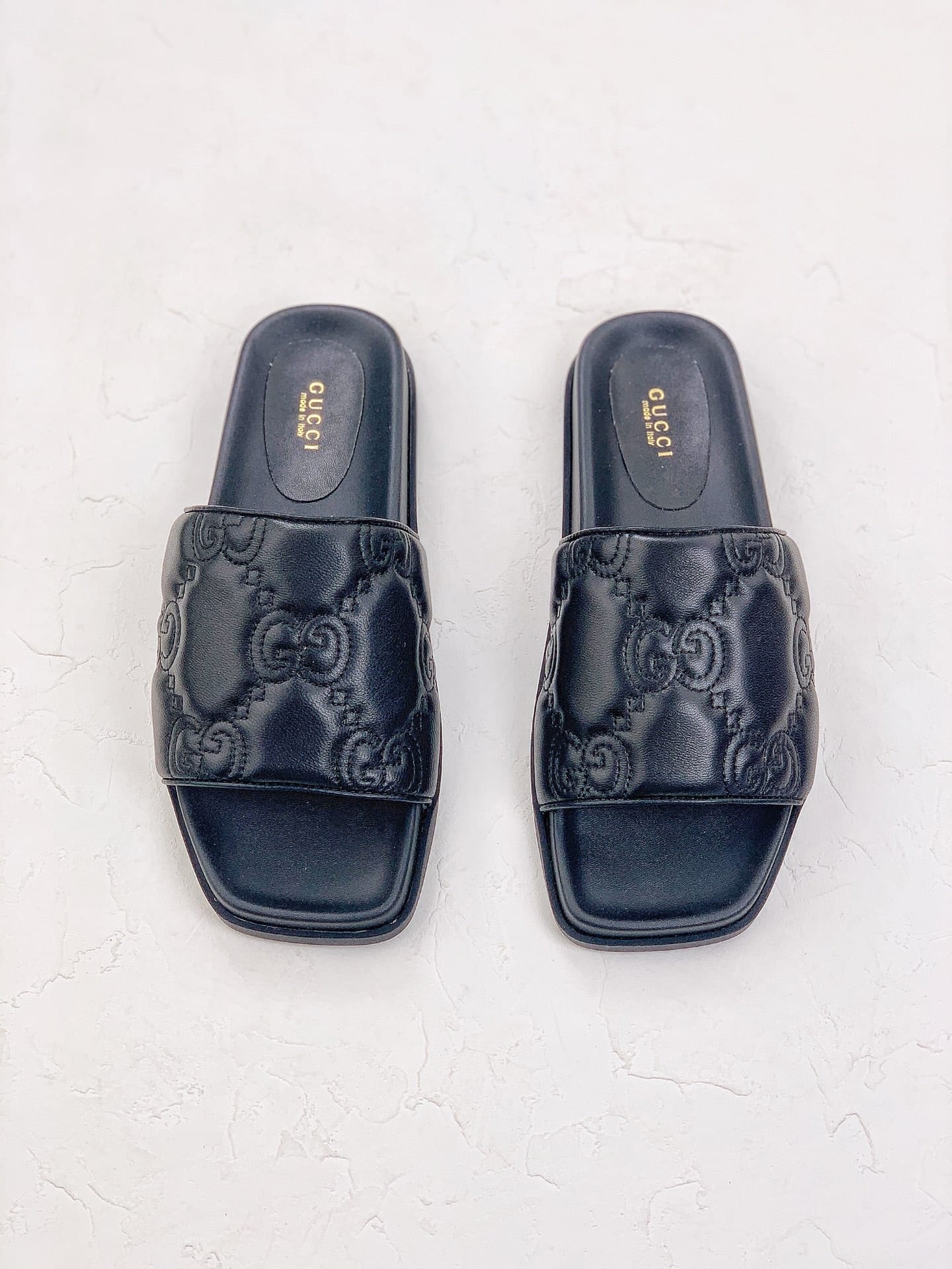 Gucci Womens Gg Matelasse Slide Black 694714 Bko60 1000