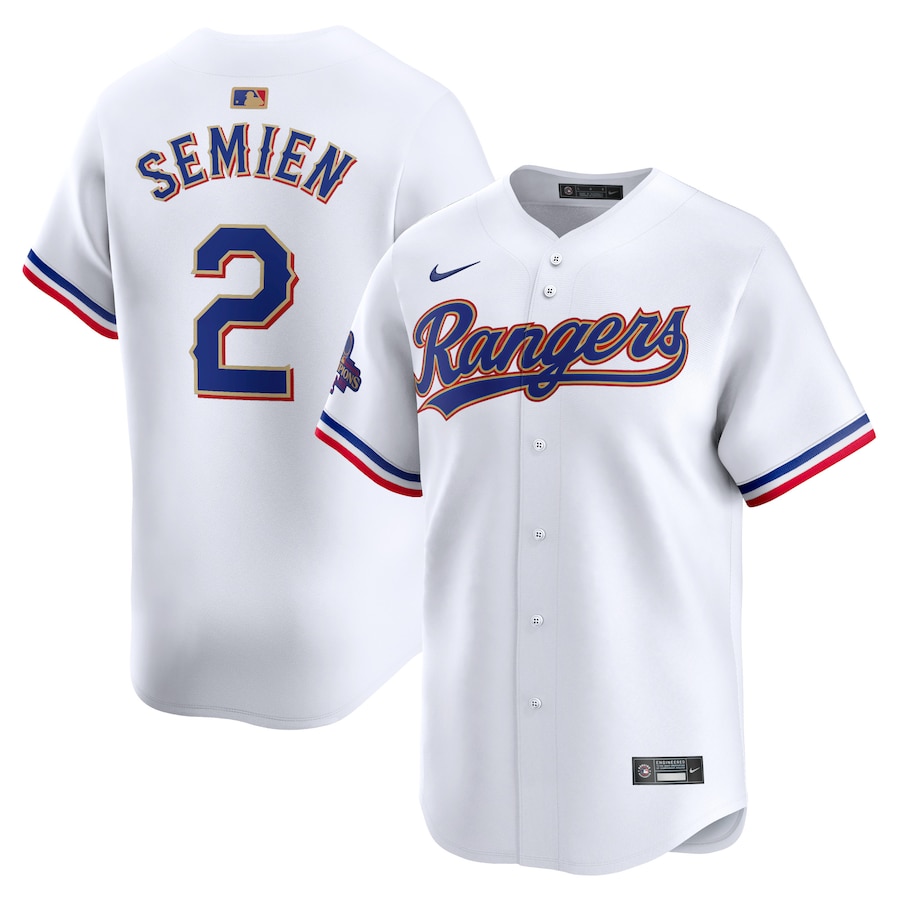 Marcus Semien Texas Rangers 2024 Gold Collection Limited Player Jersey  White