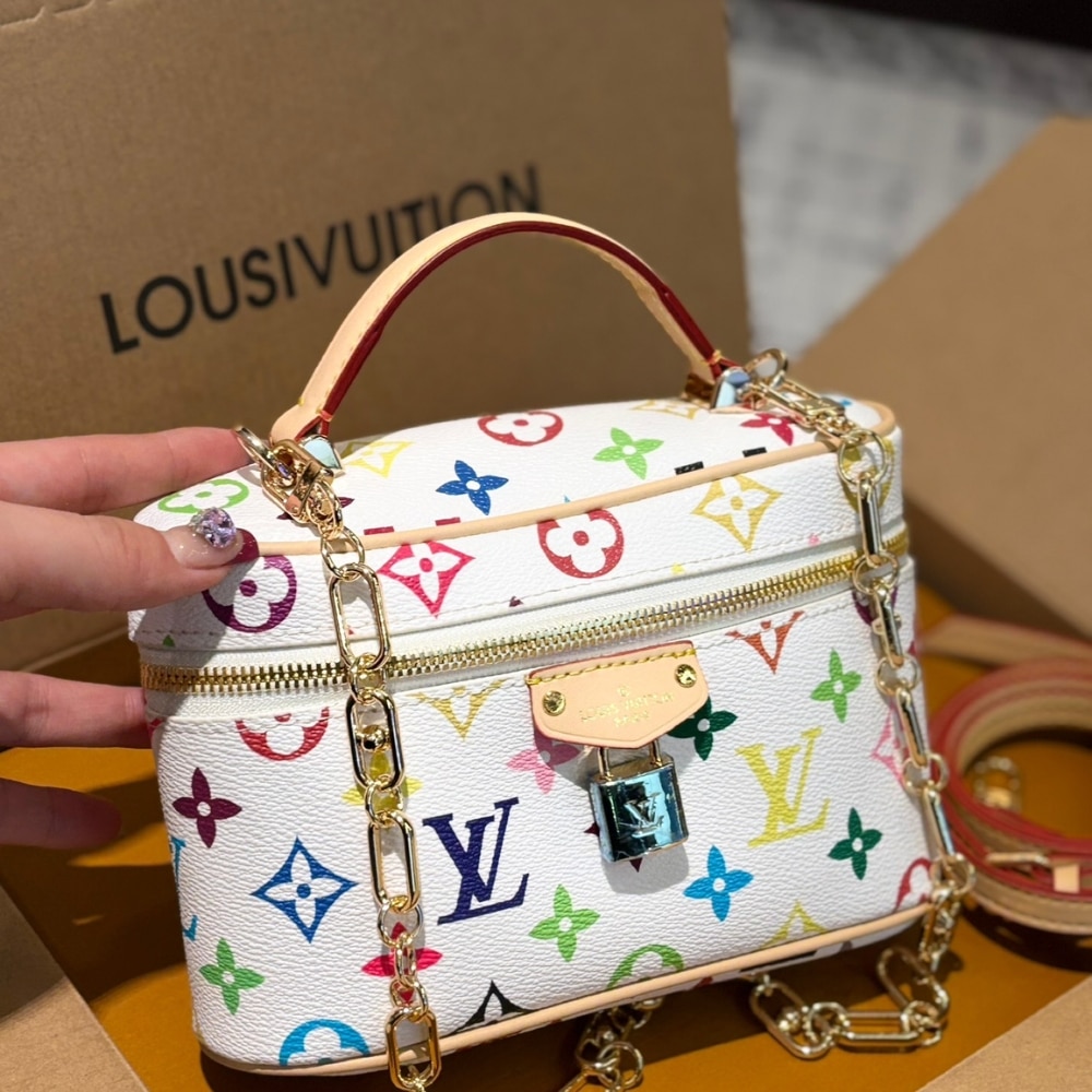 Louis Vuitton X Takashi Murakami Vanity Chain Pouch White 20cm M13662