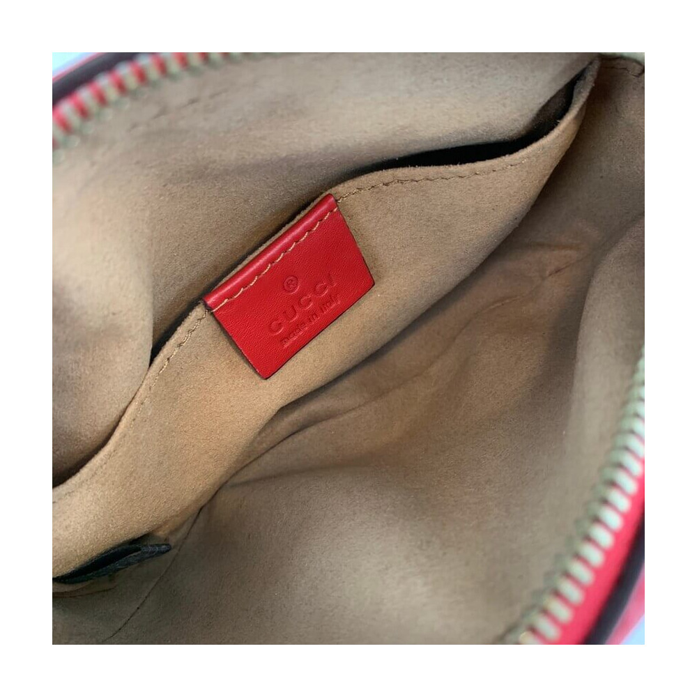 Gucci GG Marmont Matelasse Leather Belt Bag Red