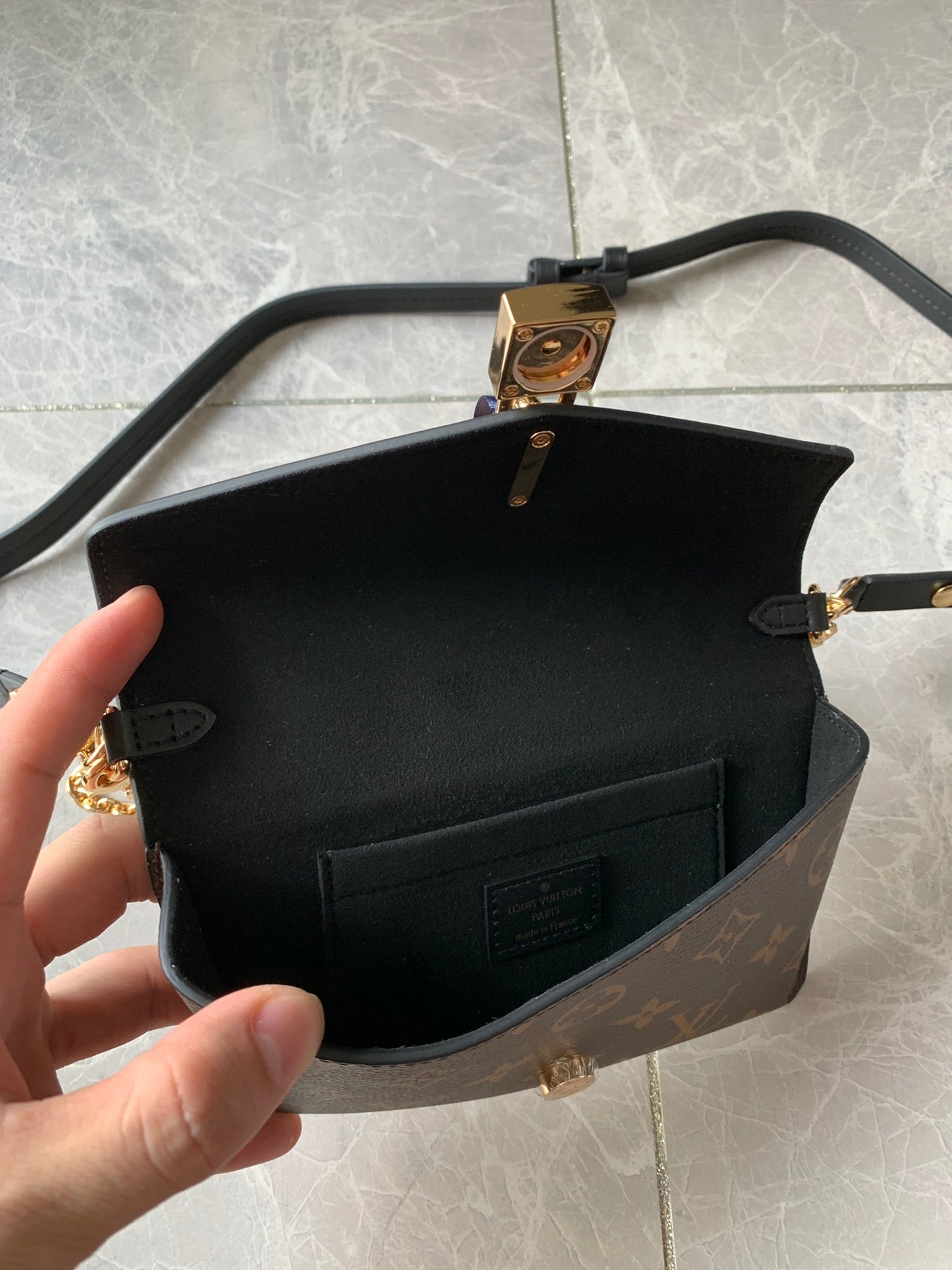 Louis Vuitton Monogram Padlock On Strap 19Cm Black