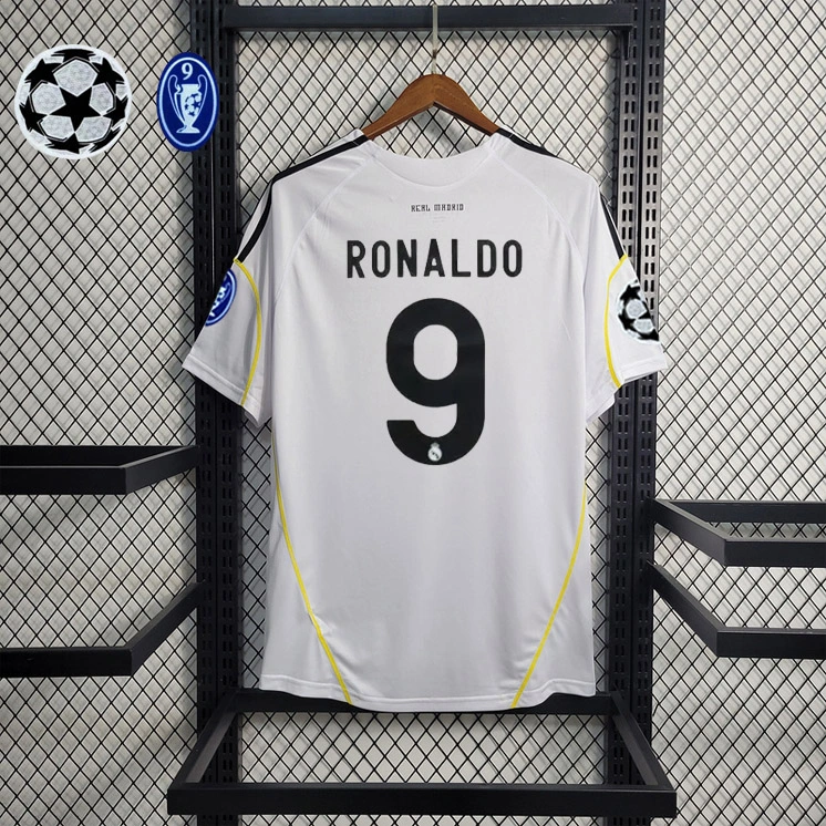 Retro 2009-10 Real Madrid Home UEFA KAKA RONALDO  Football jersey retro