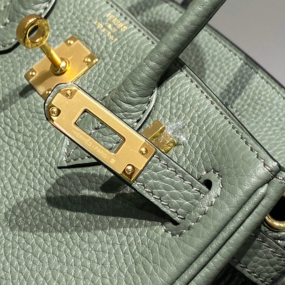 Hermes Birkin 20Cm Vert Amande Togo Leather Gold Hardware