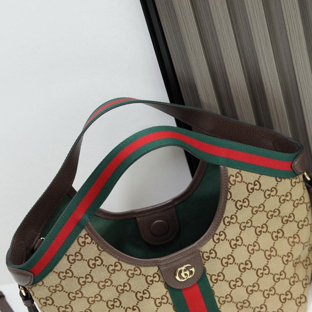 Gucci Giglio small Tote Bag 25cm/9.8in Beige And Brown 860845