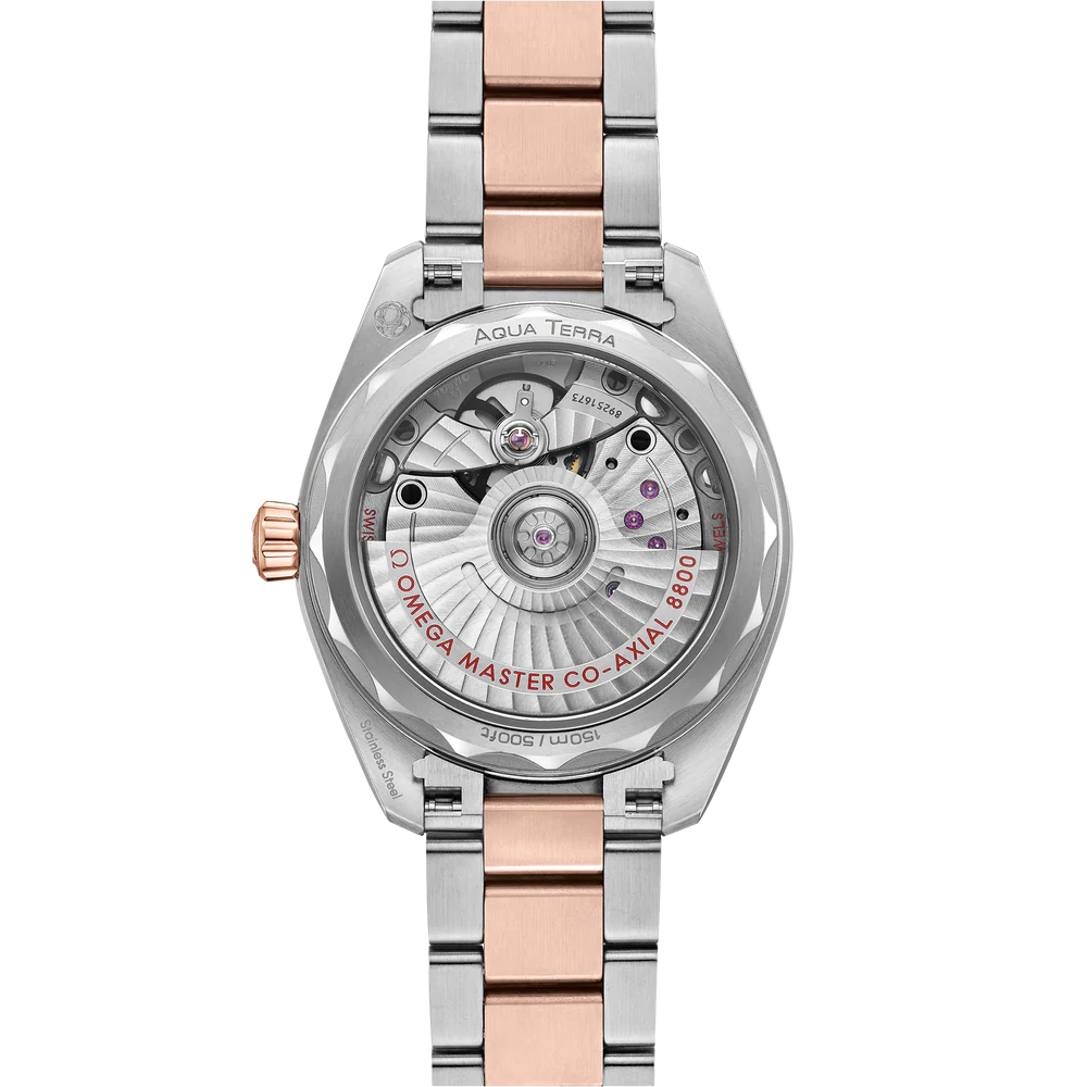 Omega Seamaster Aqua Terra 150M 34 mm Grey Dial Stainless Steel and Sedna™ 18k Rose Gold Bracelet 220.20.34.20.06.001