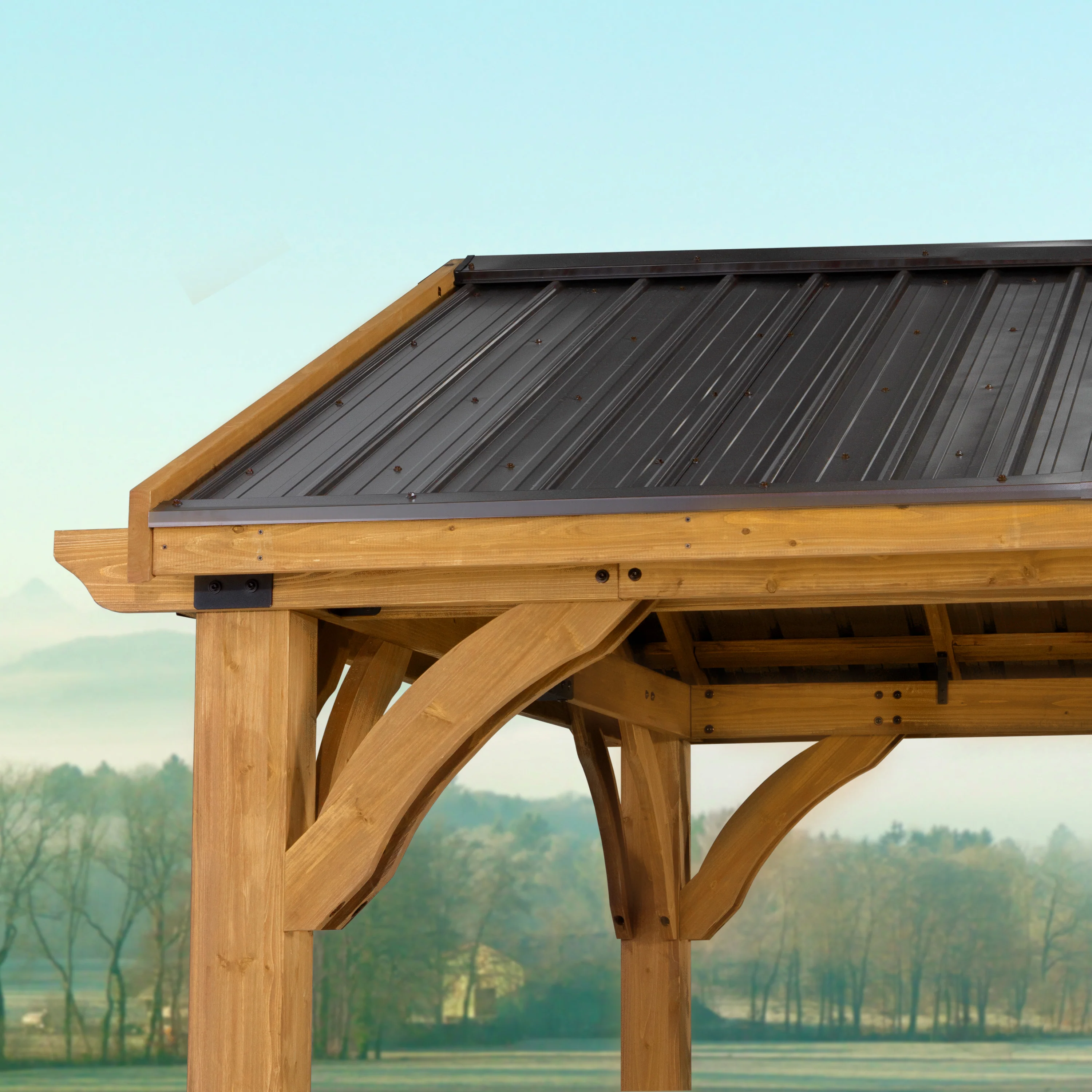 12x12 Arlington Gazebo with Electric - Lt Brown