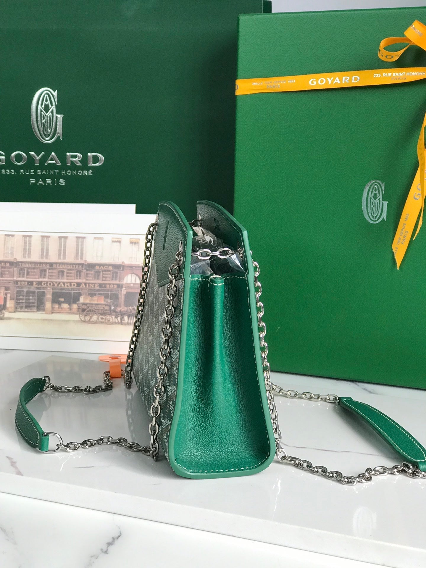 Goyard Rouette Structuré Mini Bag 21 Cm Green Goyardine Canvas And Calfskin
