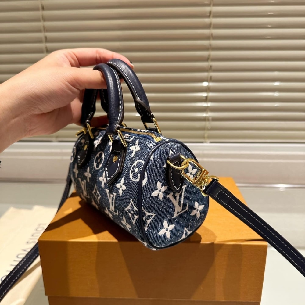 Louis Vuitton Nano Speedy Denim Blue 17Cm M81168