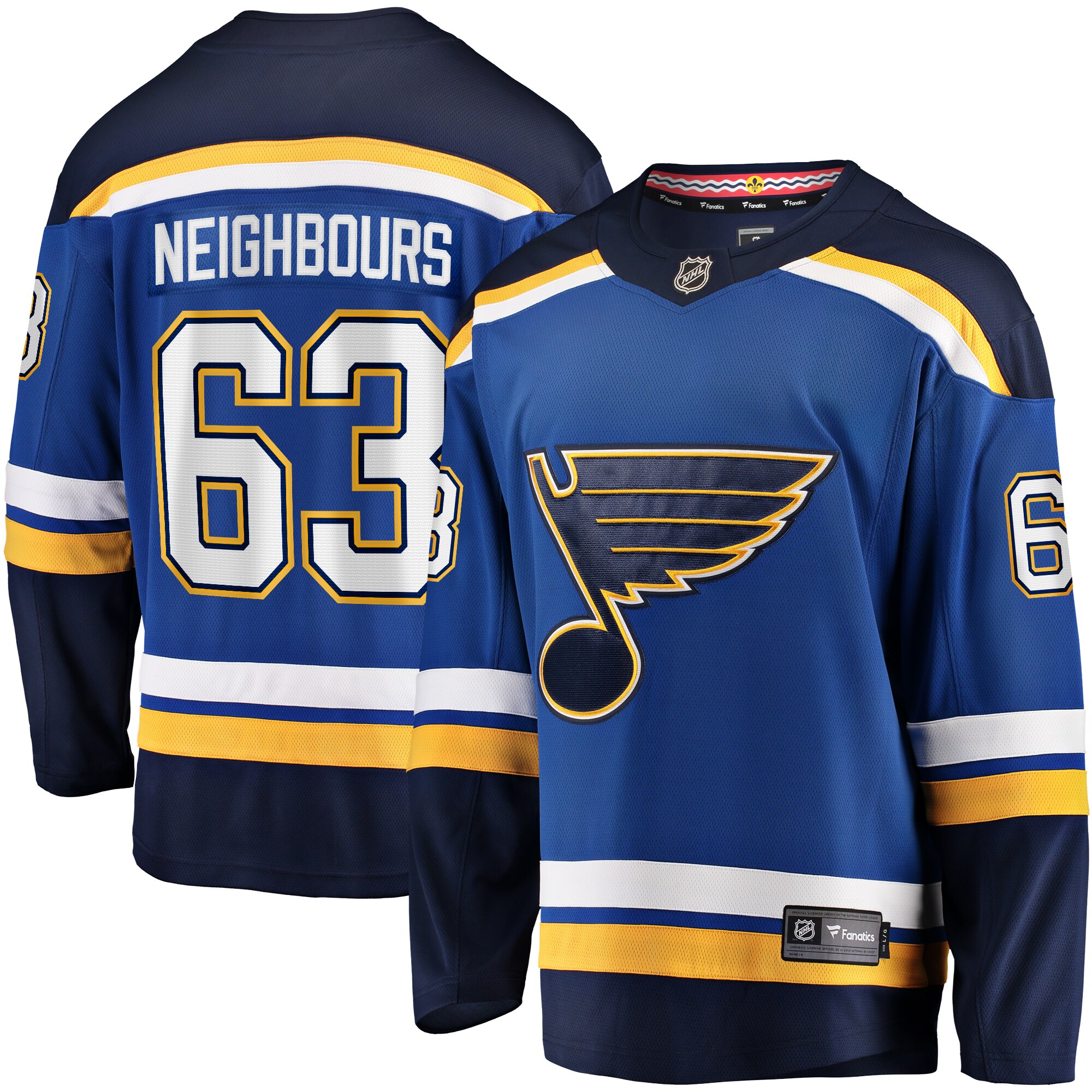 Jake Neighbours St. Louis Blues Fanatics Home Premier Breakaway Player Jersey – Blue