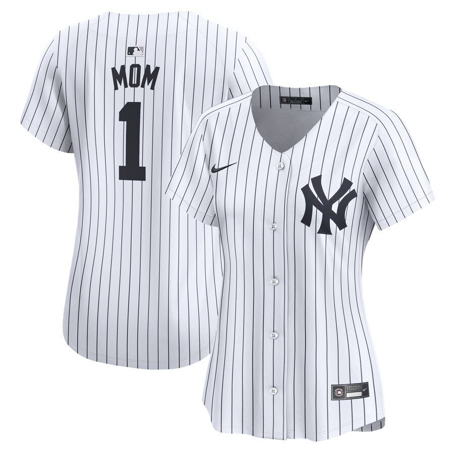 New York Yankees Women's #1 Mom Home Limited Jersey White