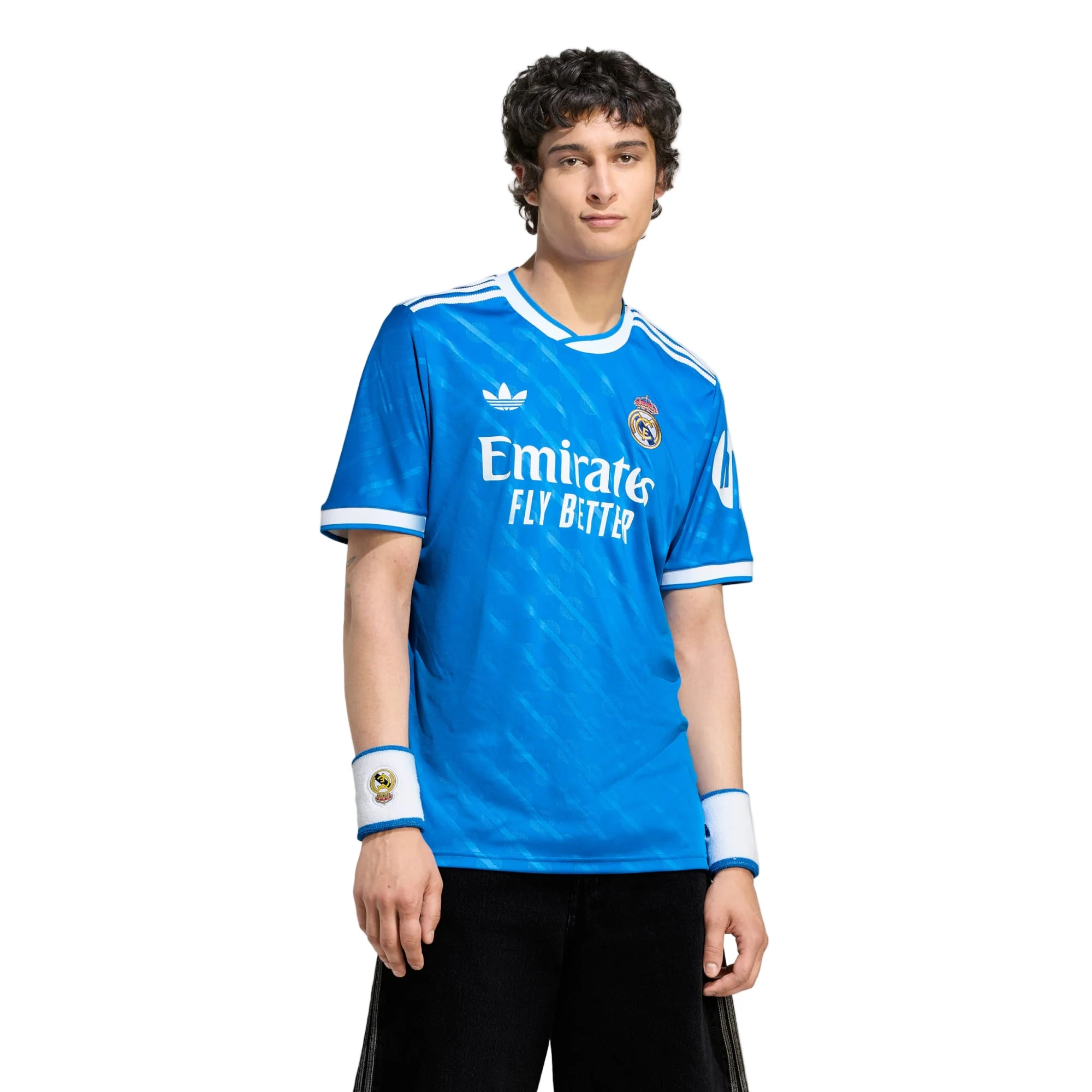 adidas Vini Jr. Men's Real Madrid Third Jersey 25/26 w/ Champions League Patches (Blue/White)