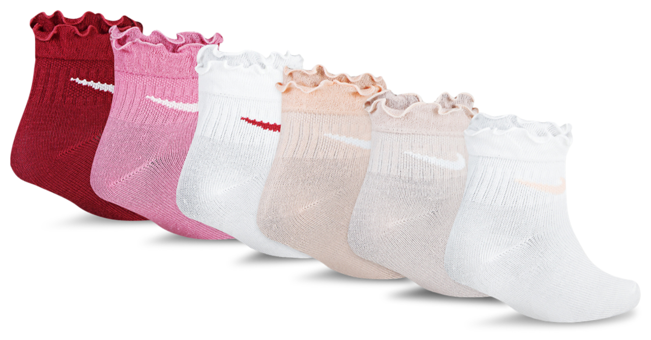 Nike Ruffle Quarter Socks 6 Pack