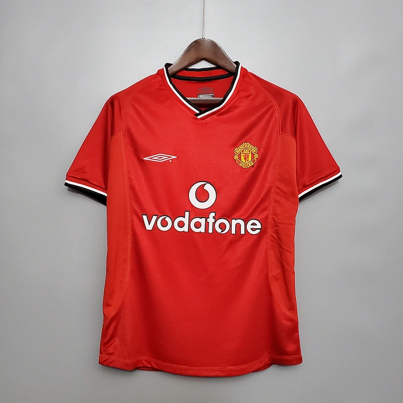 Retro 2000-02 Manchester United home BECKHAM GIGGS KEANE SHERINGHAM  Football jersey retro