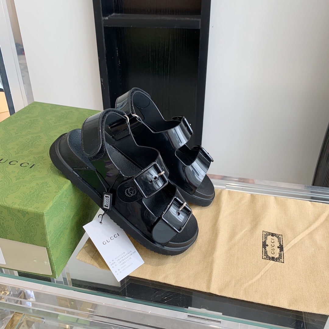 Gucci Women?S Sandal With Mini Double G ?Black 660243 J8700 1000
