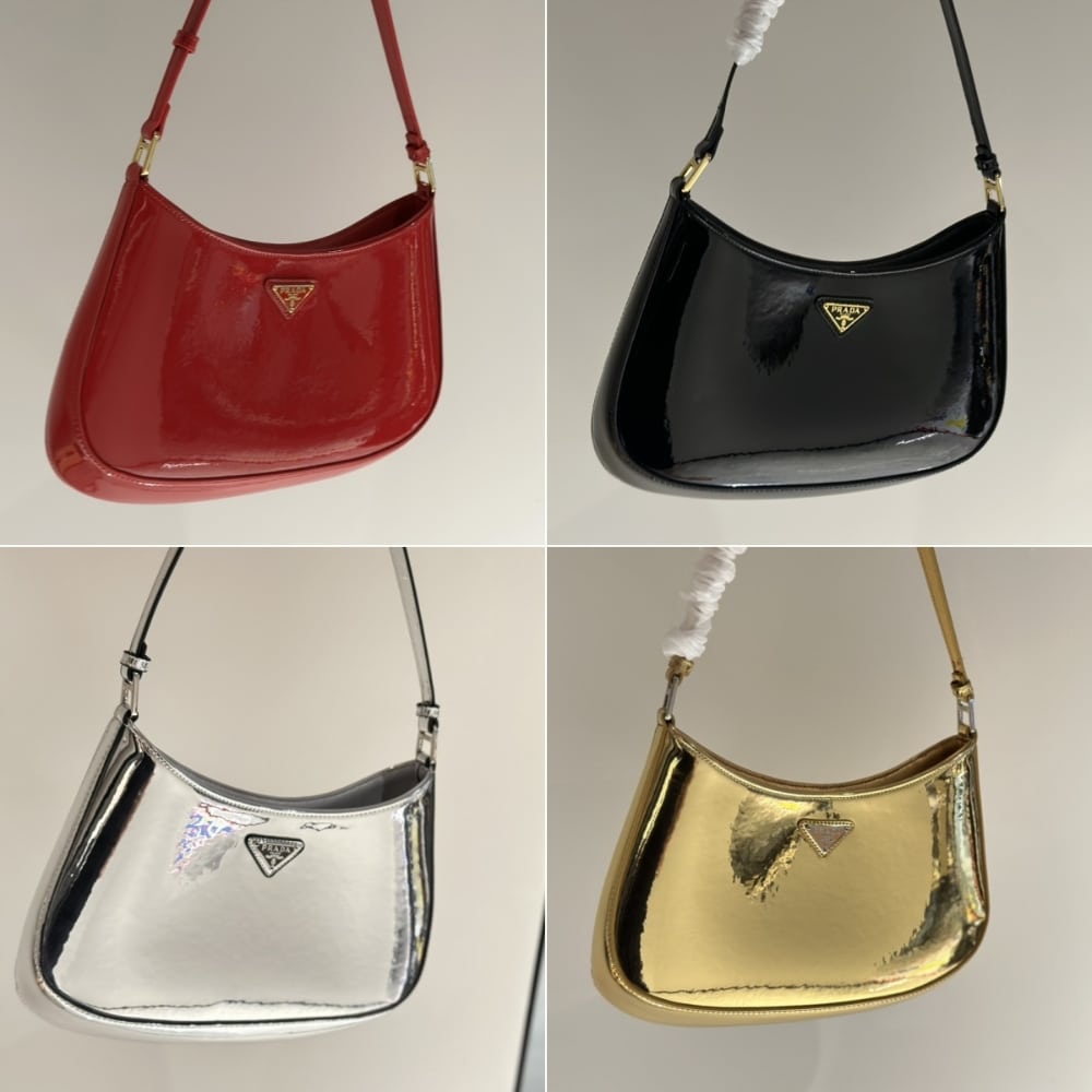 Prada Cleo Patent Leather Bag Cherry Red 27Cm