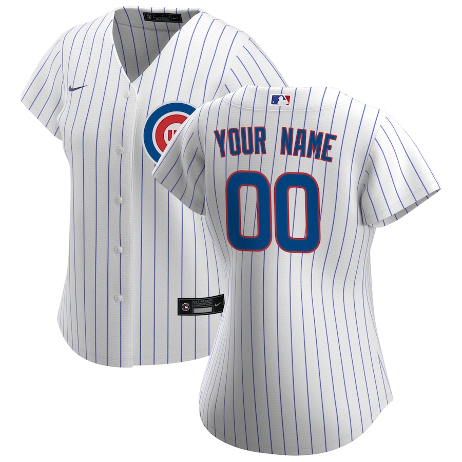 Chicago Cubs Women's Home Custom Jersey White