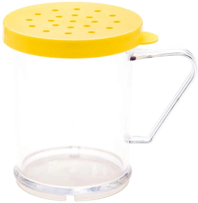 10 oz. Polycarbonate Shaker with Yellow Lid for Ground Cheese