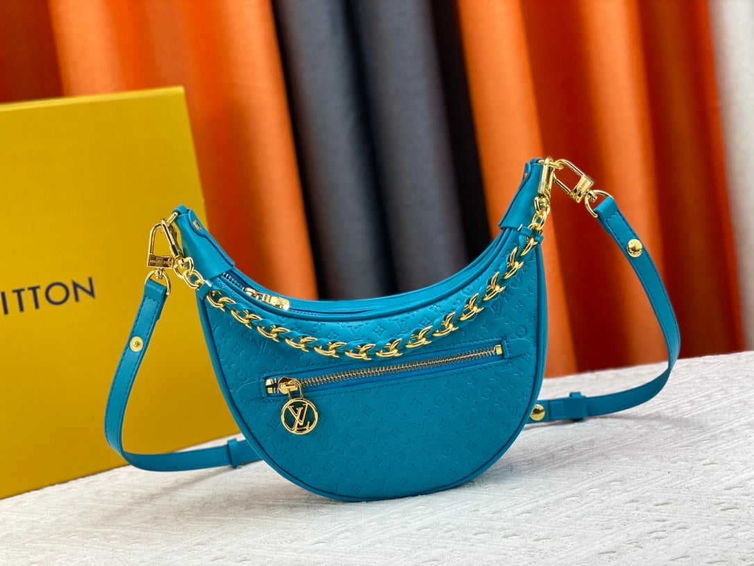 Louis Vuitton Loop Baguette Bag Blue 23Cm M22593