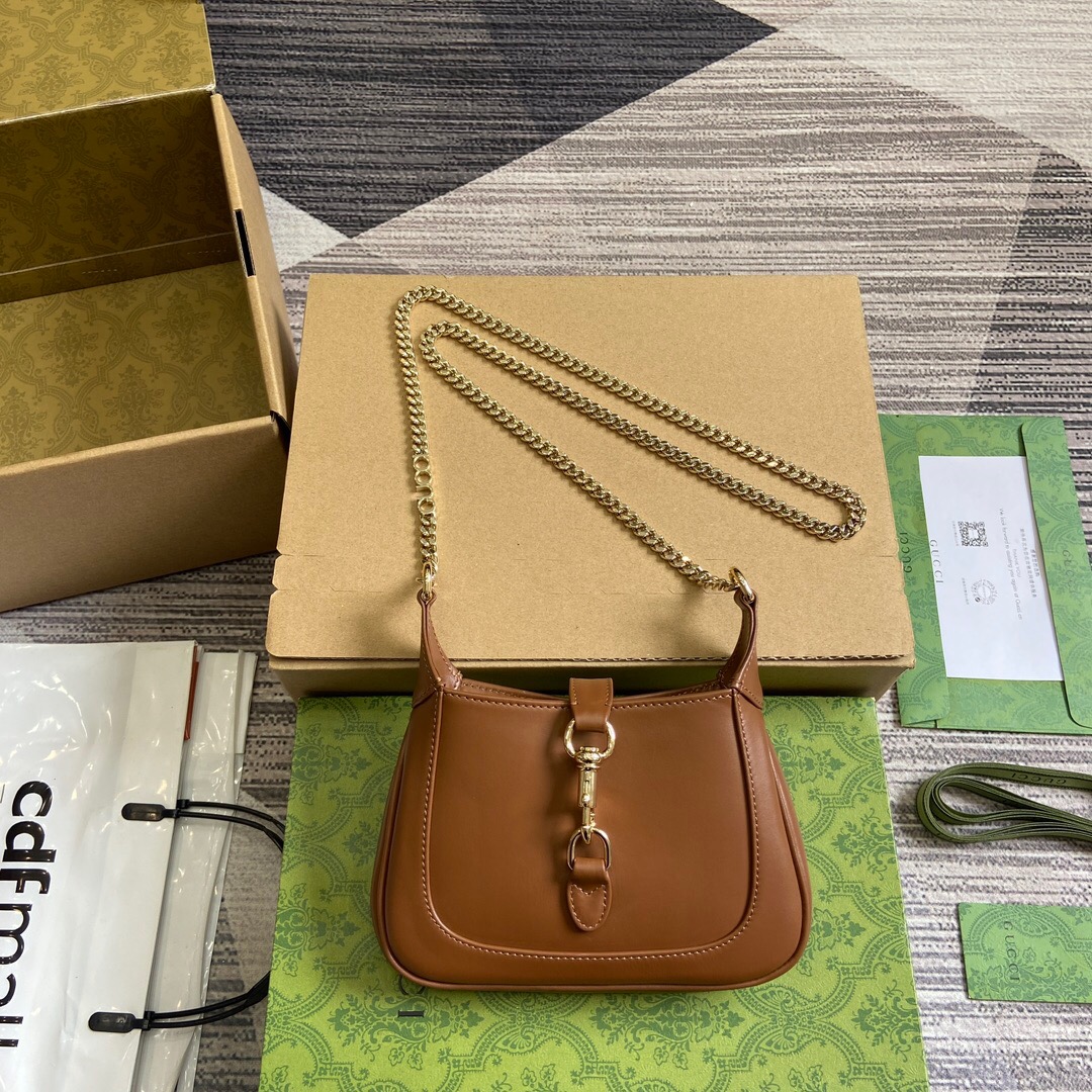 Gucci Jackie 1961 Mini Hobo Bag Brown 19cm