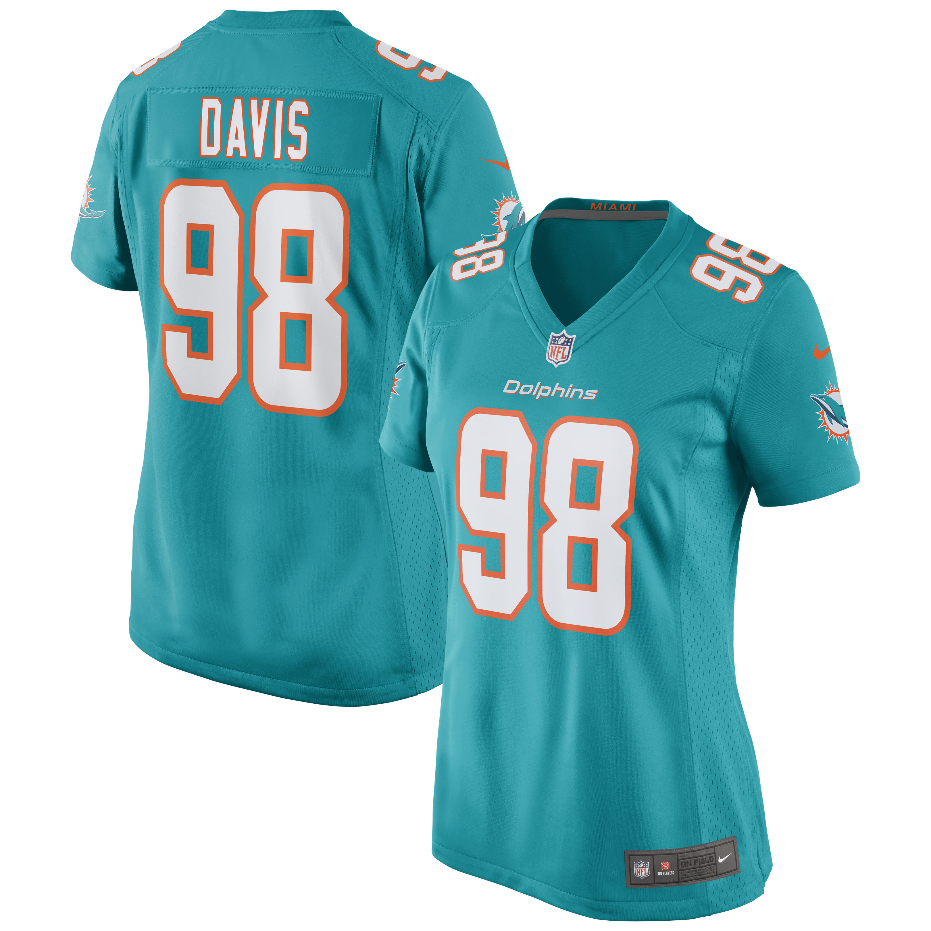 Raekwon Davis Miami Dolphins Nike Women's Game Jersey - Aqua