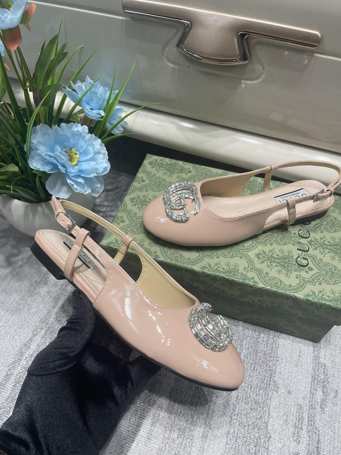 Gucci Women’S Ballerina With Double G Pale Pink 762765 Bnc00 6705