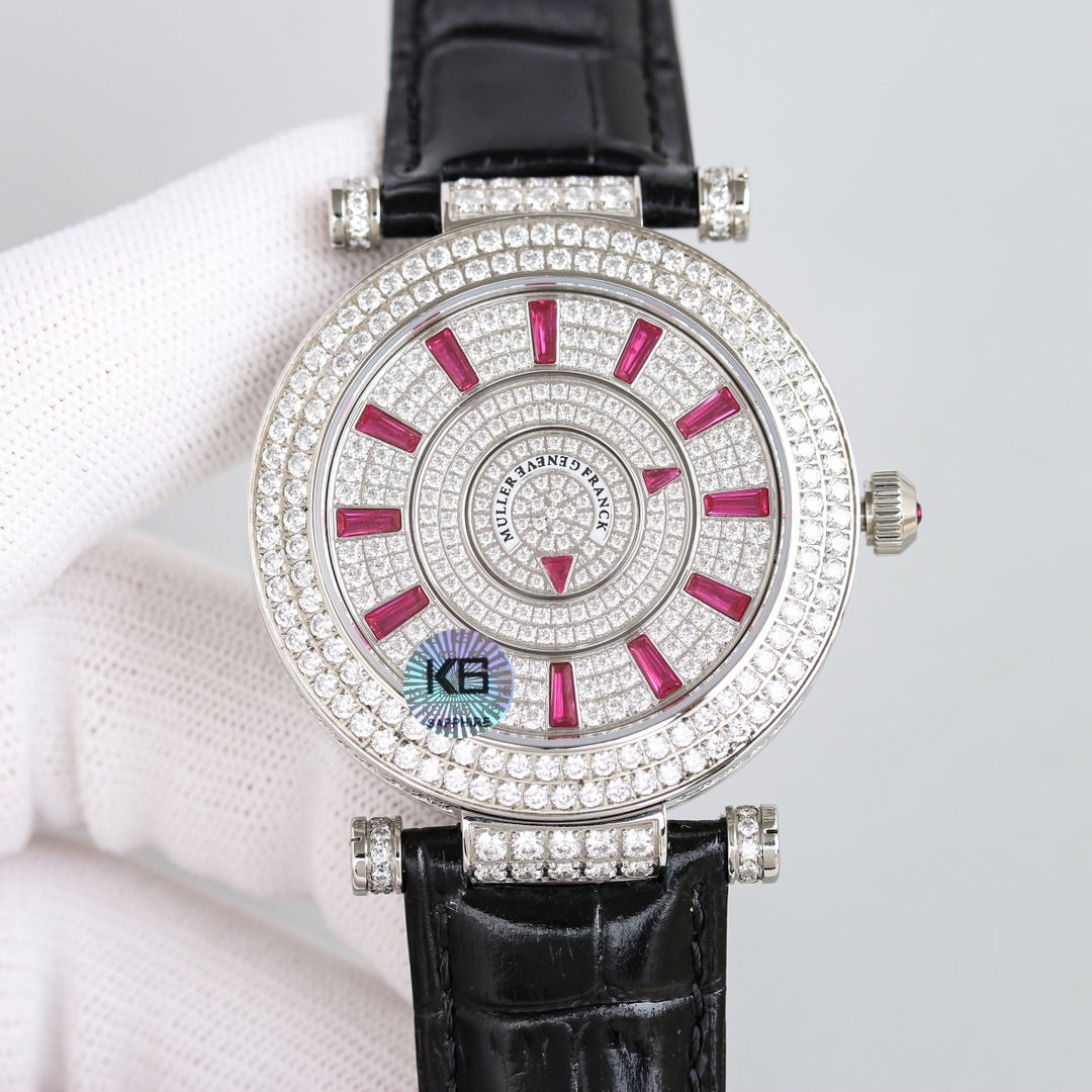 【Super Clone】Franck Muller Double Mystery Ruby Diamond DM 42 D 2R CD Master of Complications Silver