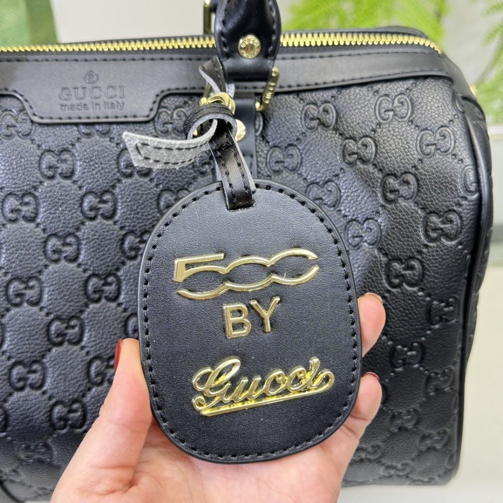 Gucci Tote Bag Canvas Leather Crossbody Handbag Black 33cm