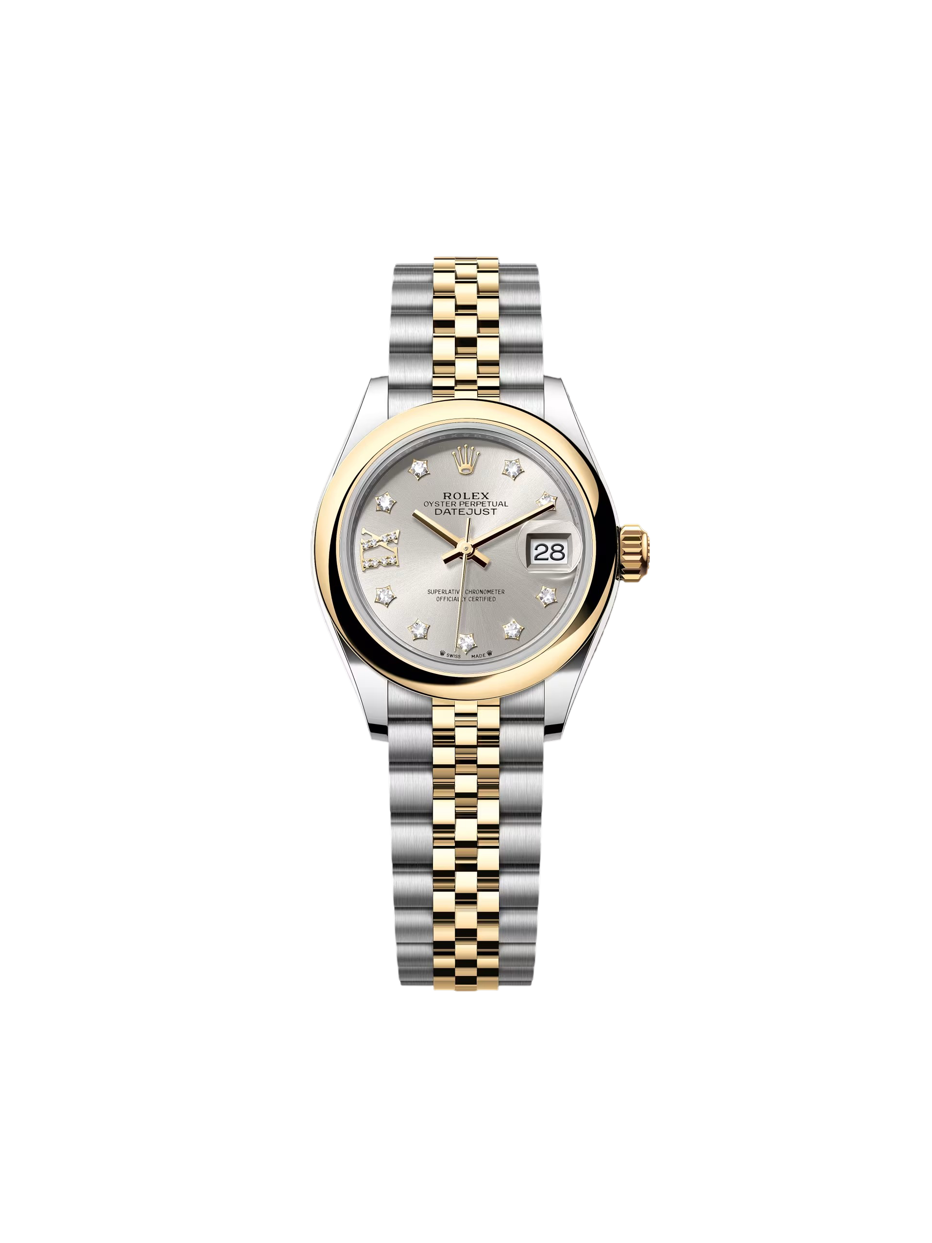 Rolex Lady-Datejust 28mm 279163 Silver Diamond Dial
