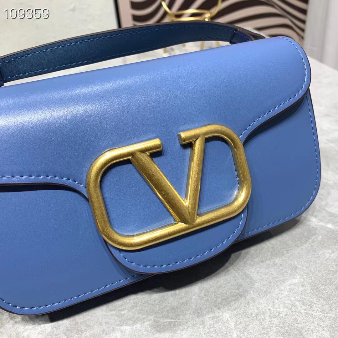 Valentino Locò Small Shoulder Bag In Calfskin Ultramarine Wb0K53Zxlq34