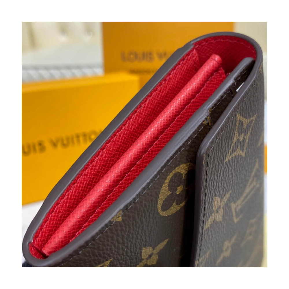 Louis Vuitton Monogram Cavas Sarah Wallet Red