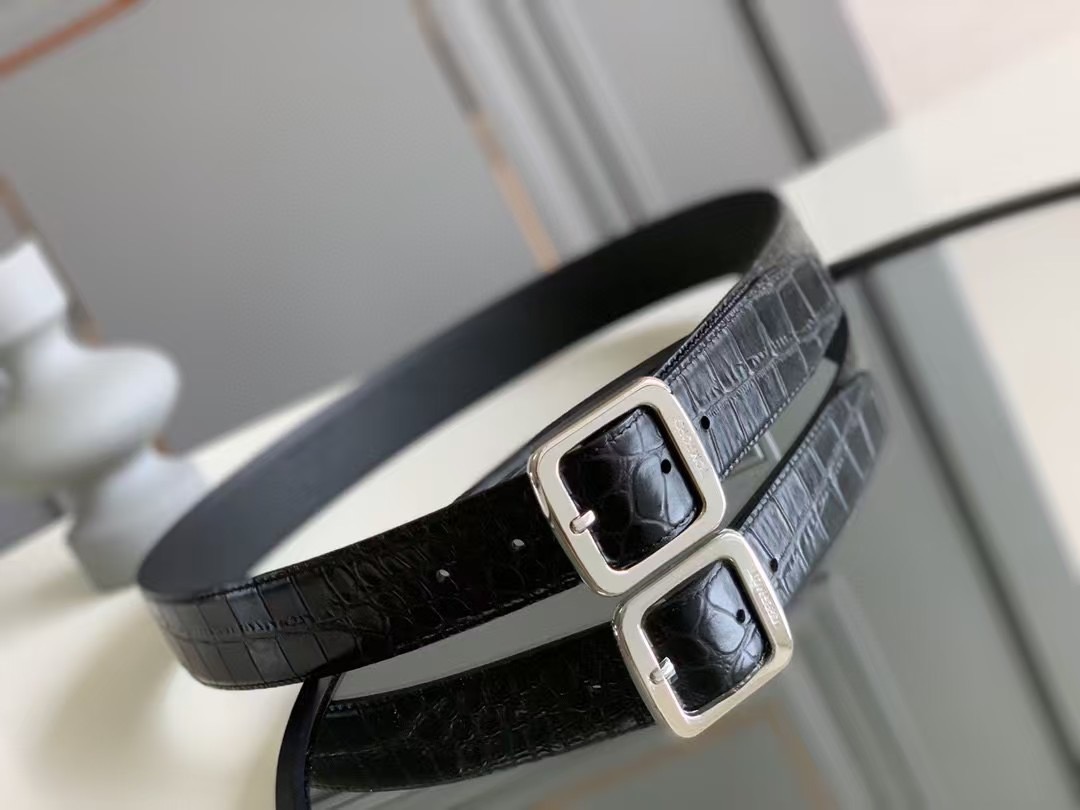 Tom Ford 38mm crocodile-embossed belt -Black