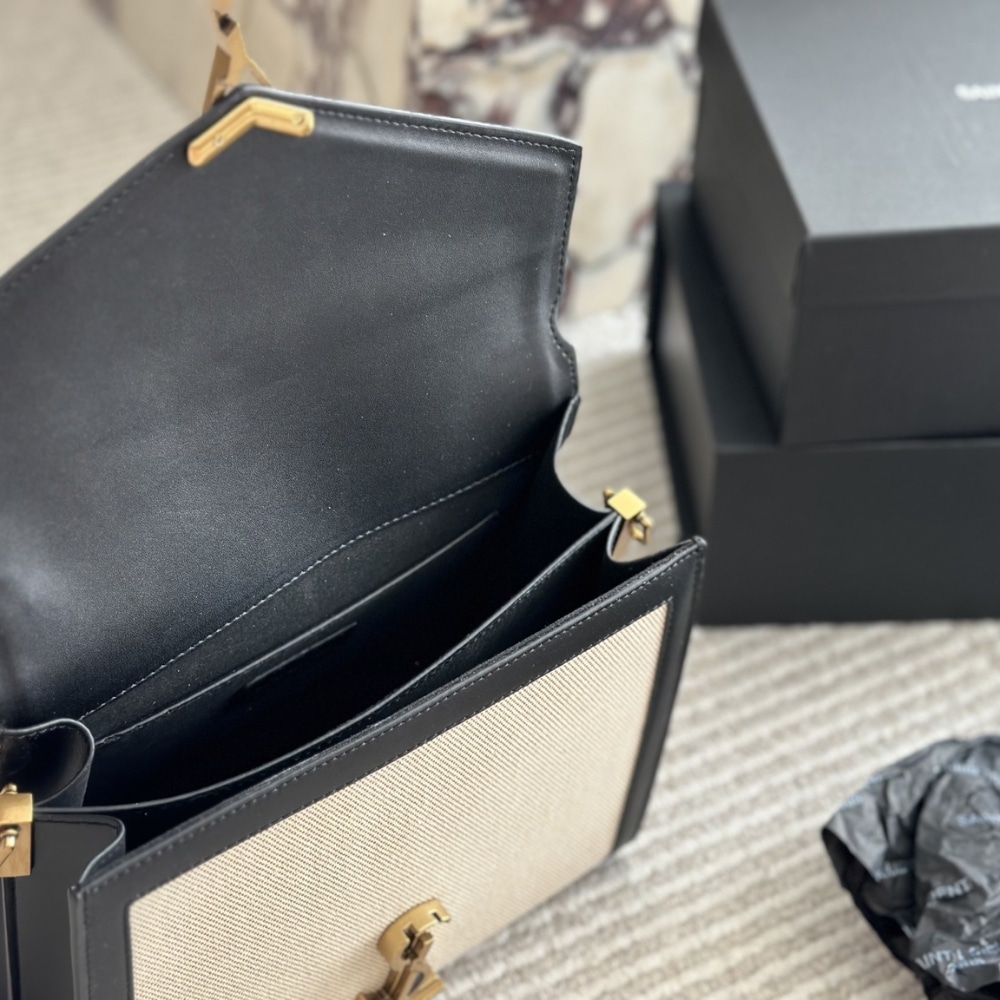 Saint Laurent Cassandra Medium Top Handle Bag In Canvas 25Cm